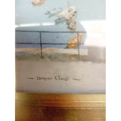 226 - This lot comprises three framed artworks. The two larger works are 19th-century topographical prints... 