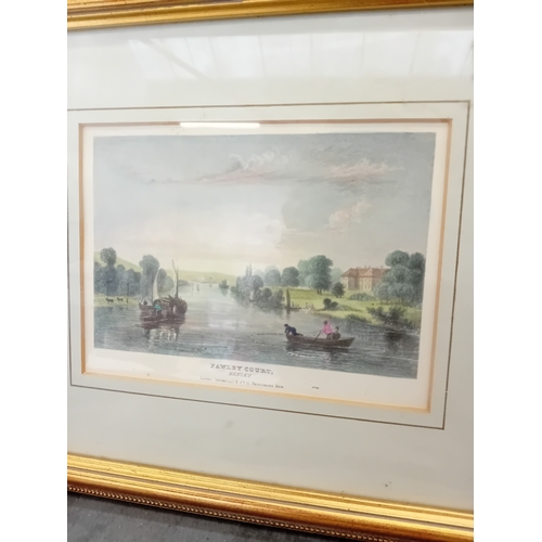 226 - This lot comprises three framed artworks. The two larger works are 19th-century topographical prints... 