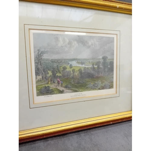 226 - This lot comprises three framed artworks. The two larger works are 19th-century topographical prints... 