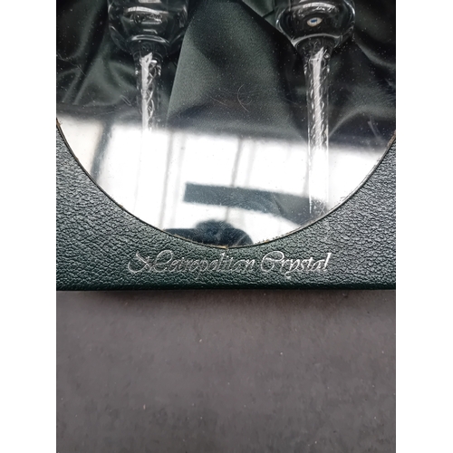 234 - A pair of Bohemia Crystal-Crystalex Boc270 cordial glasses. Each clear crystal stemmed glass feature... 