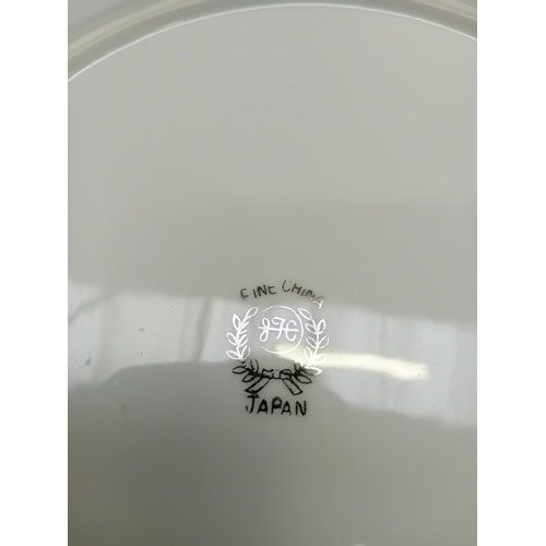 318 - Huge Lot of Roxy China Hand Painted set in white and grey and oriental design. This lot includes. a ... 