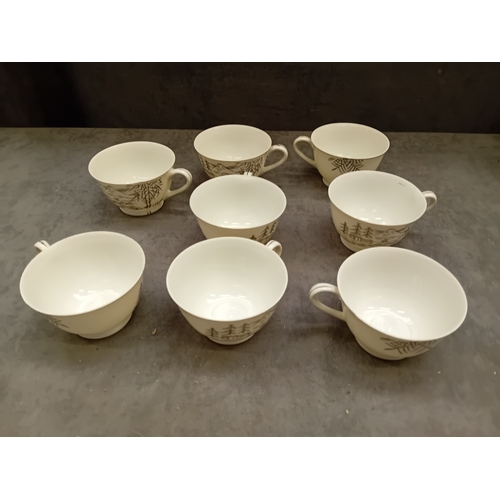 318 - Huge Lot of Roxy China Hand Painted set in white and grey and oriental design. This lot includes. a ... 