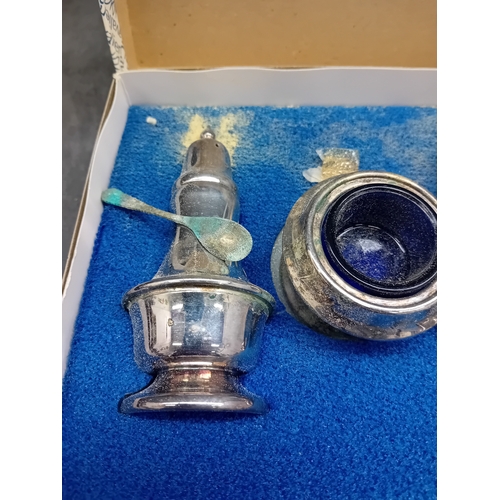 434 - A three-piece condiment or cruet set, likely dating from the mid-to-late 20th century. The set compr... 