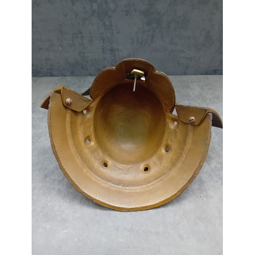 20 - A Vintage Japanese Miniature Samurai Kabuto Helmet, constructed from dark brown, heavily textured ca... 