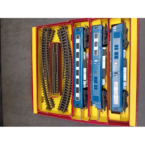 222 - A Tri-ang Hornby Railways 'The Blue Pullman' RS52 electric train set, presented in its original card... 