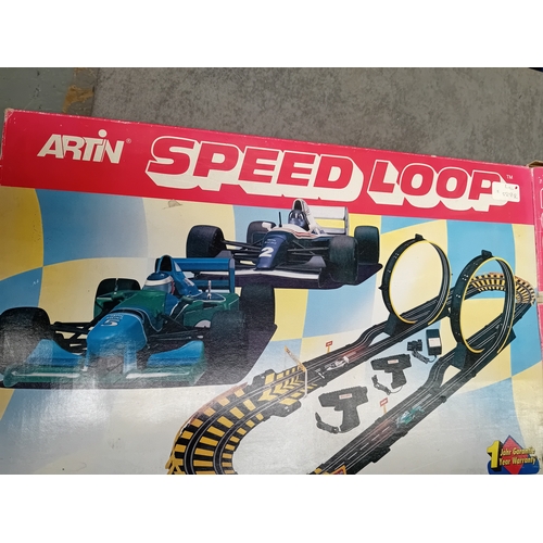 238 - Lot of 2 Vintage Racing Games
1 ARTIN Speed Loop 
1 PMC 4 Lane Home Race Centre 
as pictured&nbsp;