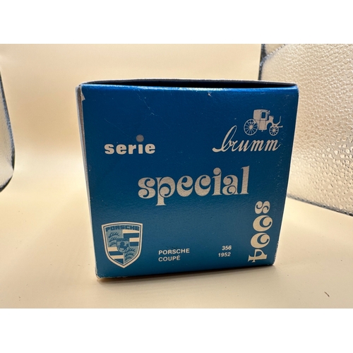 275 - A Brumm S004 "special serie" die-cast model of a yellow 1952 Porsche 356 coupe, decorated ... 