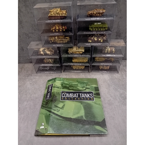 323 - A collection of 15 DeAgostini 'The Combat Tanks Collection' miniature military vehicle models. The l... 