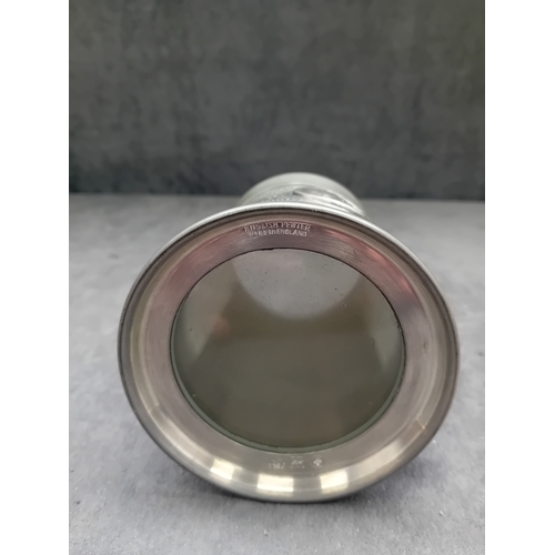 38 - A vintage commemorative Winston Churchill English pewter tankard. The tankard features an ornate han... 