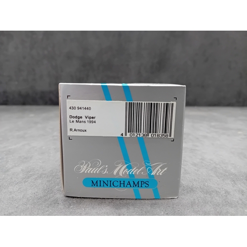 385 - A Minichamps 1:43 scale diecast model of the #40 red Dodge Viper from the Le Mans 1994 race, driven ... 