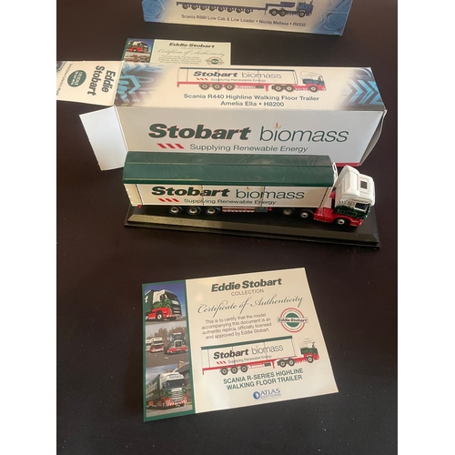 405 - A collection of five 1/76 scale die-cast model trucks from the Atlas Editions Eddie Stobart Collecti... 