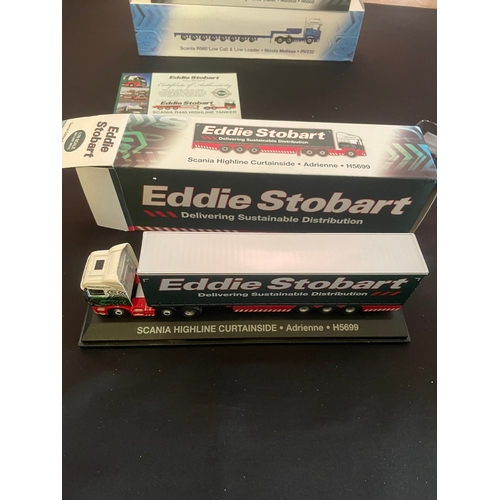 405 - A collection of five 1/76 scale die-cast model trucks from the Atlas Editions Eddie Stobart Collecti... 