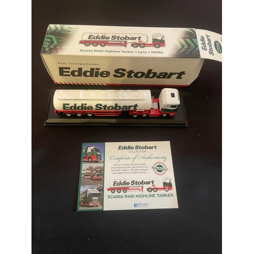 405 - A collection of five 1/76 scale die-cast model trucks from the Atlas Editions Eddie Stobart Collecti... 