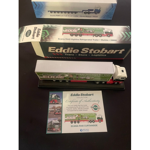 405 - A collection of five 1/76 scale die-cast model trucks from the Atlas Editions Eddie Stobart Collecti... 