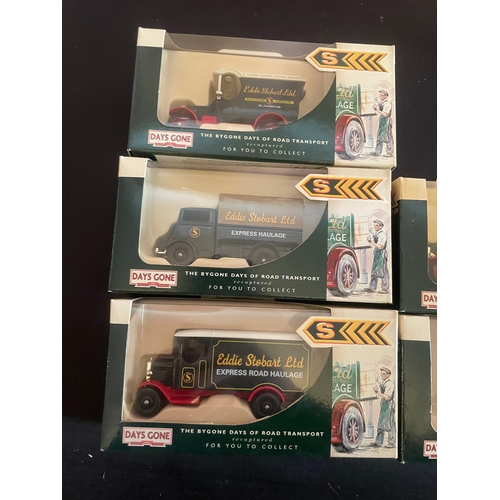 411 - A group of five Lledo Days Gone Eddie Stobart die-cast model trucks, depicting vintage commercial ve... 