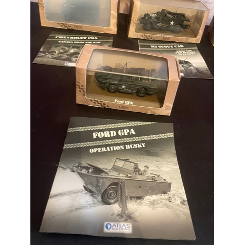 426 - A collection of five Atlas Editions 1:43 scale die-cast military vehicle models. This lot comprises ... 