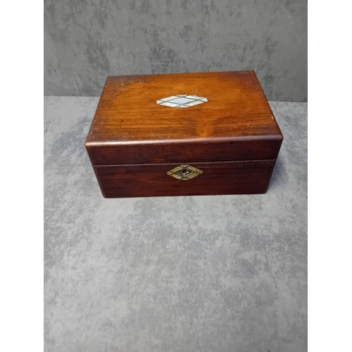 467 - Antique 19th Century Mother of pearl Ladies Jewelry box with key as pictured&nbsp;
size 30cm x 22cm ... 