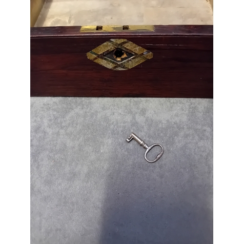 467 - Antique 19th Century Mother of pearl Ladies Jewelry box with key as pictured&nbsp;
size 30cm x 22cm ... 