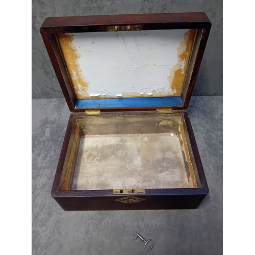 467 - Antique 19th Century Mother of pearl Ladies Jewelry box with key as pictured&nbsp;
size 30cm x 22cm ... 