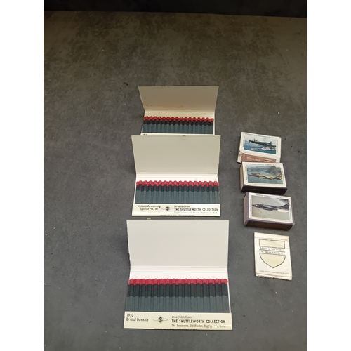 512 - This lot comprises a collection of vintage matchbooks and three larger associated aviation-themed ca... 
