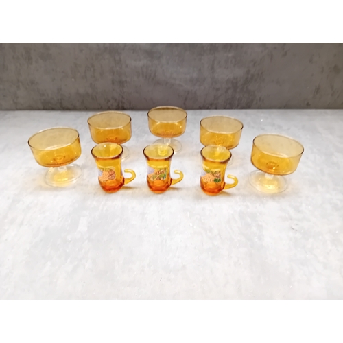 604 - mixed lot of Glassware containing 5 x Luminarc Desert Glasses and 3 x 1960s Espresso Glasses as pict... 