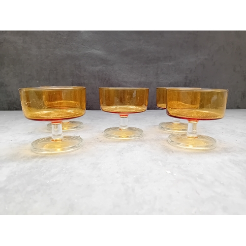 604 - mixed lot of Glassware containing 5 x Luminarc Desert Glasses and 3 x 1960s Espresso Glasses as pict... 