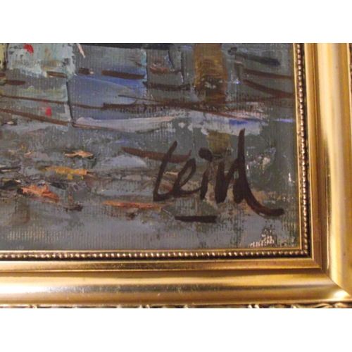 24 - Quality oil on canvas (Montmartre) signed Leiva bottom right . inscription to reverse (signed J L Le... 