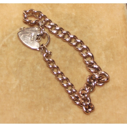 56 - 9ct gold padlock bracelet  all links marked  19.6g approx.  4 in length not including  padlock