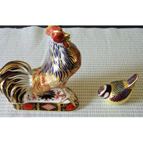 18 - Rare Royal crown derby old imari Rooster paperweight with gold stopper 1st quality + Royal crown der... 