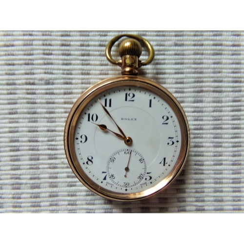 39 - Rolex pocket watch in a gold plated star Denison watch co case. Face signed Rolex, movement signed R... 