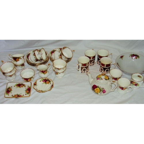 5 - A Selection of assorted china Inc. 8x Royal Albert Country roses pattern bowls ,10 cups , milk & sug... 