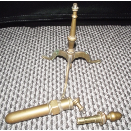 73 - Rare Unusual Georgian style solid brass  tripod legged Goffering iron ( for making  frills & curls i... 