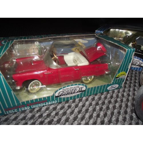 99 - 4x ltd edition Gearbox Diecast 1997 collectors models .2x 1957 Chevy Belair pedal car, 1956 Ford Thu... 