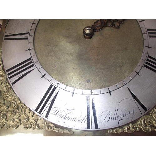 98 - Rare Antique Oak cased Grandfather clock with single weight 79 approx.  Dial signed Dan Cornwell Bi... 