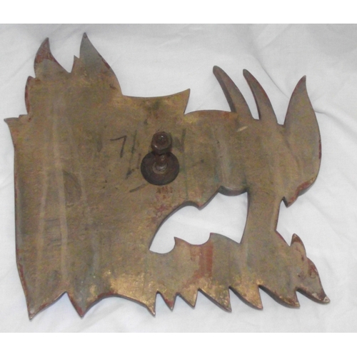 27 - Extremely Rare large very heavy cast brass/bronze wall plaque modelled as a Warthogs head 13x11 app... 