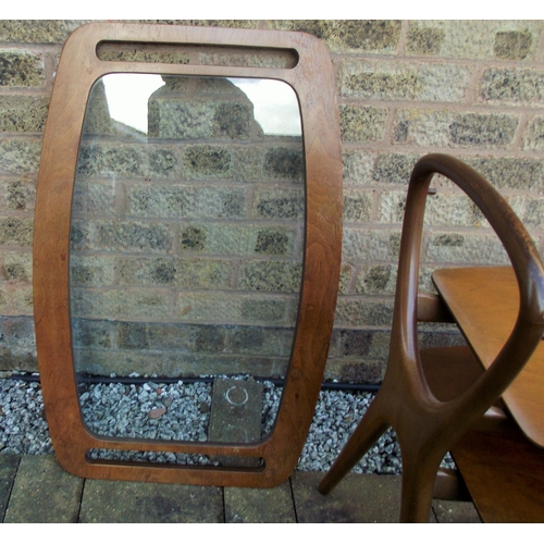 30 - 1950s Rare butlers table / tray. Beautifully shaped light colour bentwood frame with wooden edged gl... 