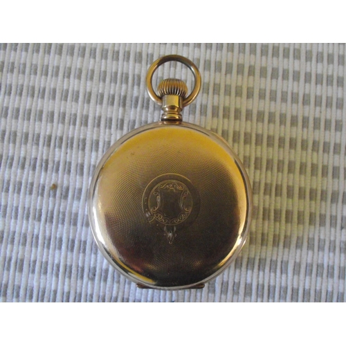 45 - Gold plated open face Waltham  pocket watch with subsidiary seconds dial ( seen ticking)