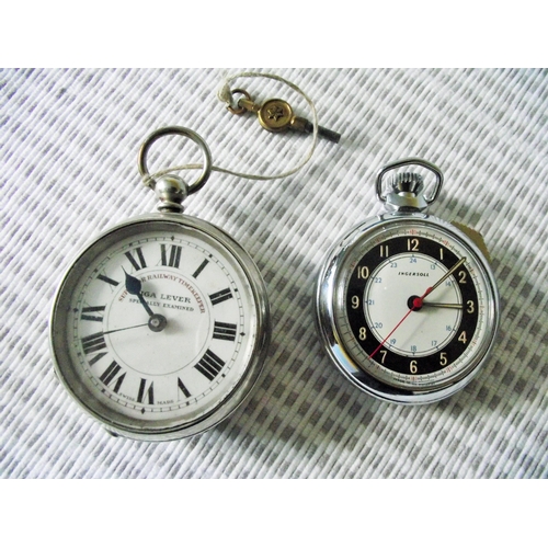 47 - Silver plated  Superior Railway Timekeeper  Liga lever  Specially examined  key win pocket watch ( s... 