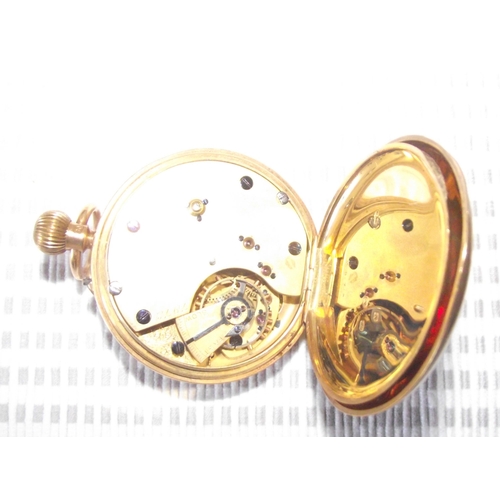 53 - 18ct gold gents pocket watch movement No 7972 Chester 1896 maker BB (missing glass) seen ticking 78g... 