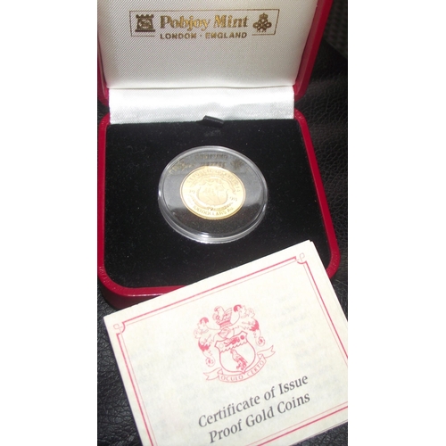 49 - pobjoy Mint 1998 HMS Titanic   Republic of Liberia  100dollars   1/5 Crown Proof Gold coin 999.9 pur... 