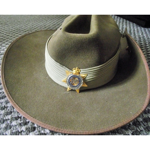 92 - Royal Australian Corps of Transport slouch hat with  corps of transport fromt badge & The rising sun... 