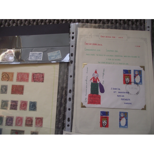 15 - Nice selection of stamps in folders inc British 1966 Christmas GPO 1st day cover , USA 1/2 1 ,2 cent... 