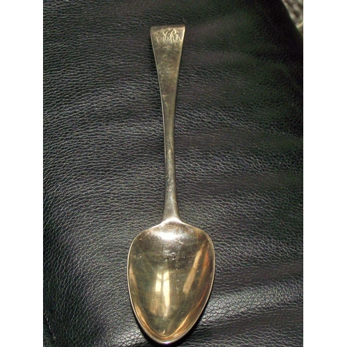 23 - 1 x Georgian silver serving spoons John Lias 1806 London with monogram handle 65.5g approx