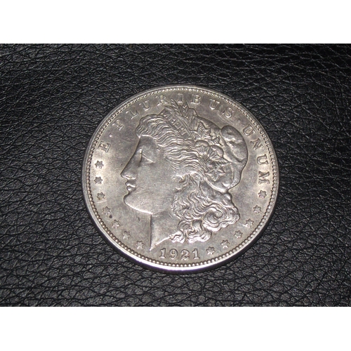 63 - Silver american one dollar coin 1921 Morgan dollar in very good condition 26.8g approx