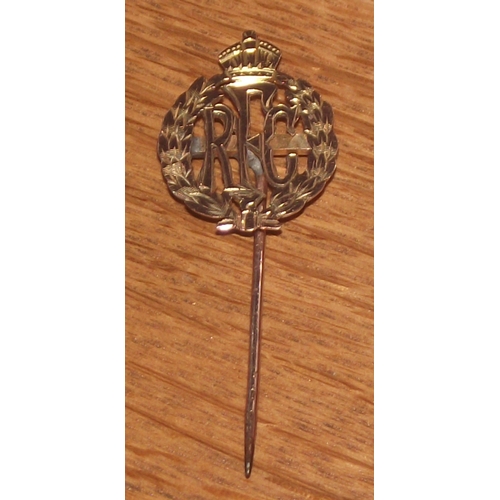 34 - Rare 9ct gold  RFC ( Royal Flying Corps ) stick pin1.6g approx