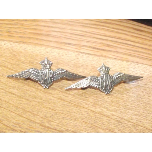 35 - 2x Rare RAF  goldplated  flying wings bdges