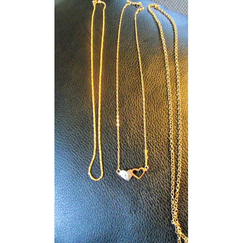 90 - 3x 9ct gold neckchains 2x 14