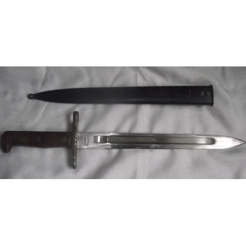 13 - Antique Bayonet WWI Swiss Waffenfabrik Neuhausen Model 1918/55 w/Scabbard blade lenghth 30cm overall... 