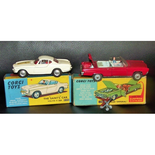 12 - Corgi 246 Chrysler imperial with driver and golf clubs in boot both box & car fair condition + Corgi... 