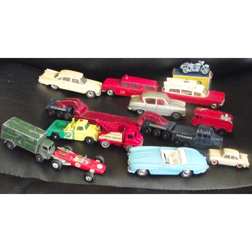 14 - Selection of Dinky , Lesney , Corgi etc vehicles all play worn